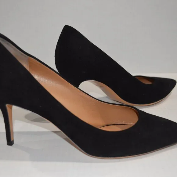 Salvatore Ferragamo Susi Black Suede Kid Pump, Size 9.5, NWOT